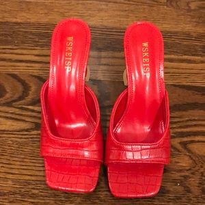 Red sandal heels